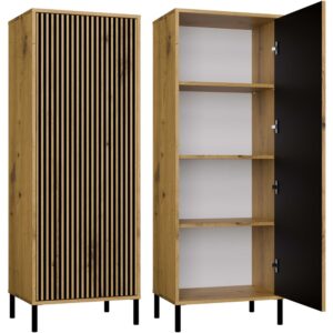 Witryna KAMARO 1DD SLIM DĄB ARTISAN Lamele Front Ryflowany