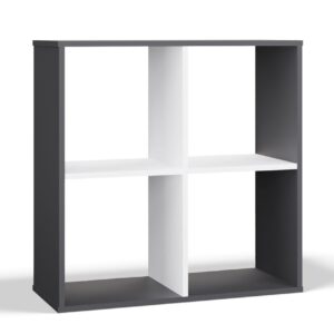 Regał Malax 2x2 ANTRACYT BIAŁY