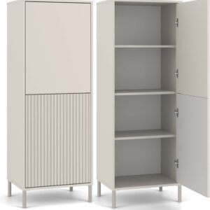 Witryna KAMARO 2DK SLIM/GŁADKI KASZMIR Lamele Front Ryflowany + Klasyczny