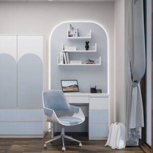 Biurko Mijas PRAWE ARTESO BLUE NIEBIESKI