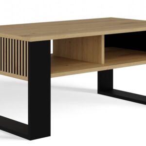 Ława Modern 2P SLIM DĄB ARTISAN CZARNY